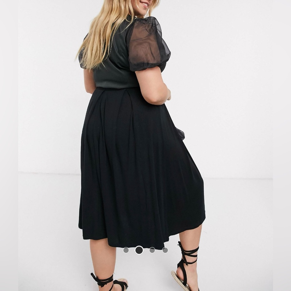 ASOS Black Pleated Midi Skirt - US 14 - Picture 2 of 7